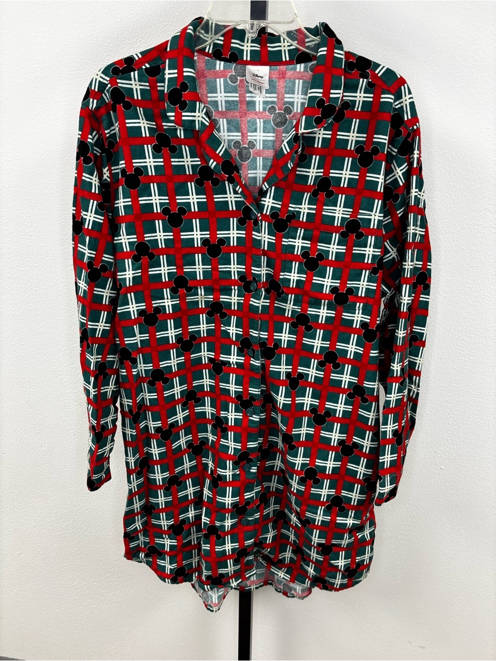 Disney X Hanna‎ Andersson Holiday Button-Up Night Shirt Mickey Mouse Size Large